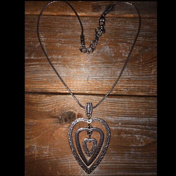 BRIGHTON SILVER TRIO HEART NECKLACE - Picture 2 of 7